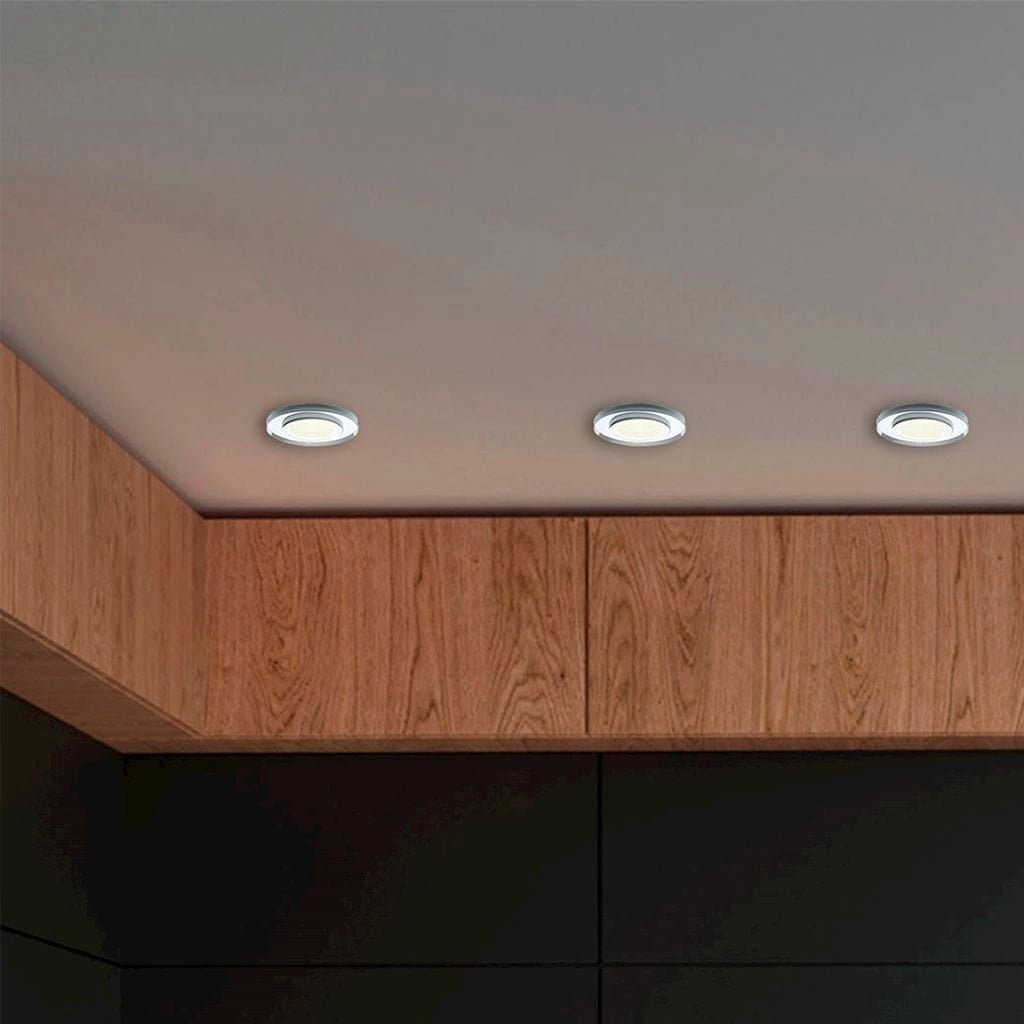 Faretto incasso soffitto rotondo vetro cromo GU10 35W