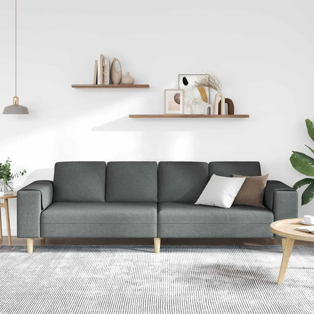 Divano per Soggiorno Grigio scuro 250 x 77 x 76 cm Poliestere 3335082