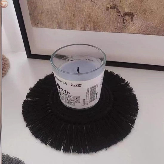 Pacco di 8 sottopiani per bevande, sottopiani a rete rotondi assorbenti con pennelli, sottopiani Macrame Boho Decor, matrice di protezione termica per casa, ufficio e bar, regalo di benvenuto per casa.