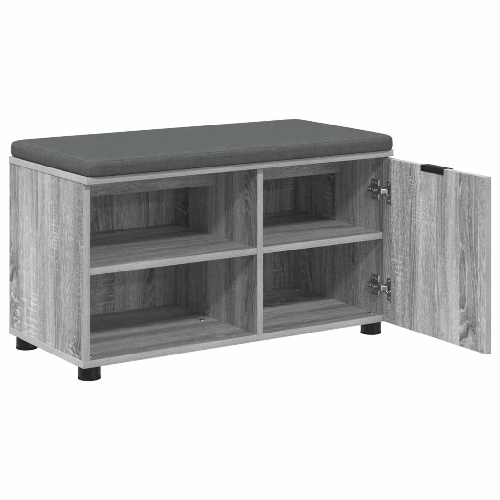 Panca per ingresso con cuscino Sonoma grigia 80 x 38 x 46 cm
