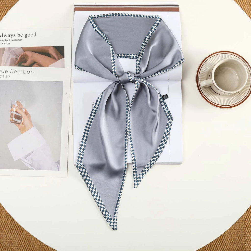 Nuova fascia per capelli alla moda con decorazioni in seta, piccola sciarpa, elastico per capelli, foulard, cintura