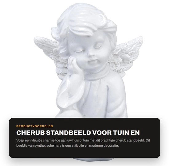 Statua Cherubino 2,2 × 2,4 pollici - Figurina in Resina - Angelo in Sculptura - Decorazione per Interno/Esterno - Arredamento Moderno