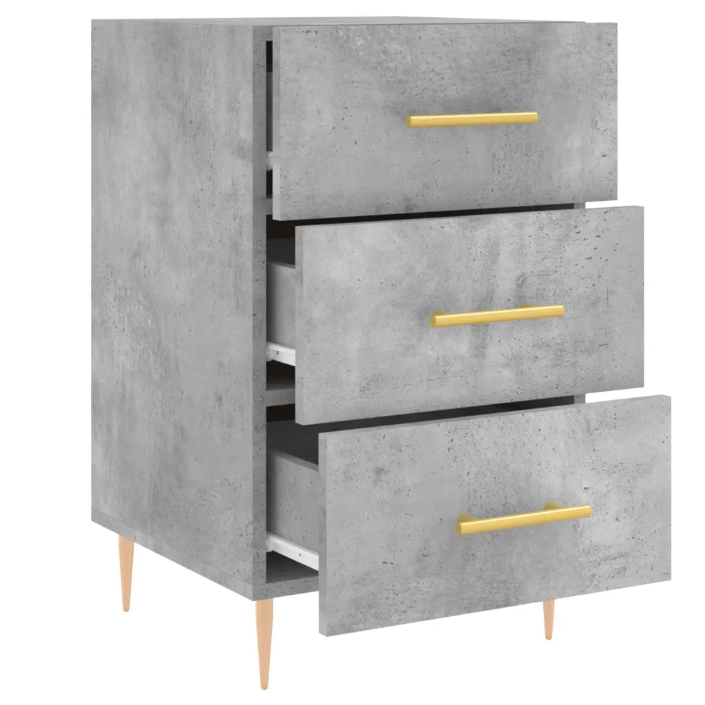 Comodino-Tavolino da notte Grigio Cemento 40x40x66 cm in Legno Multistrato 170798
