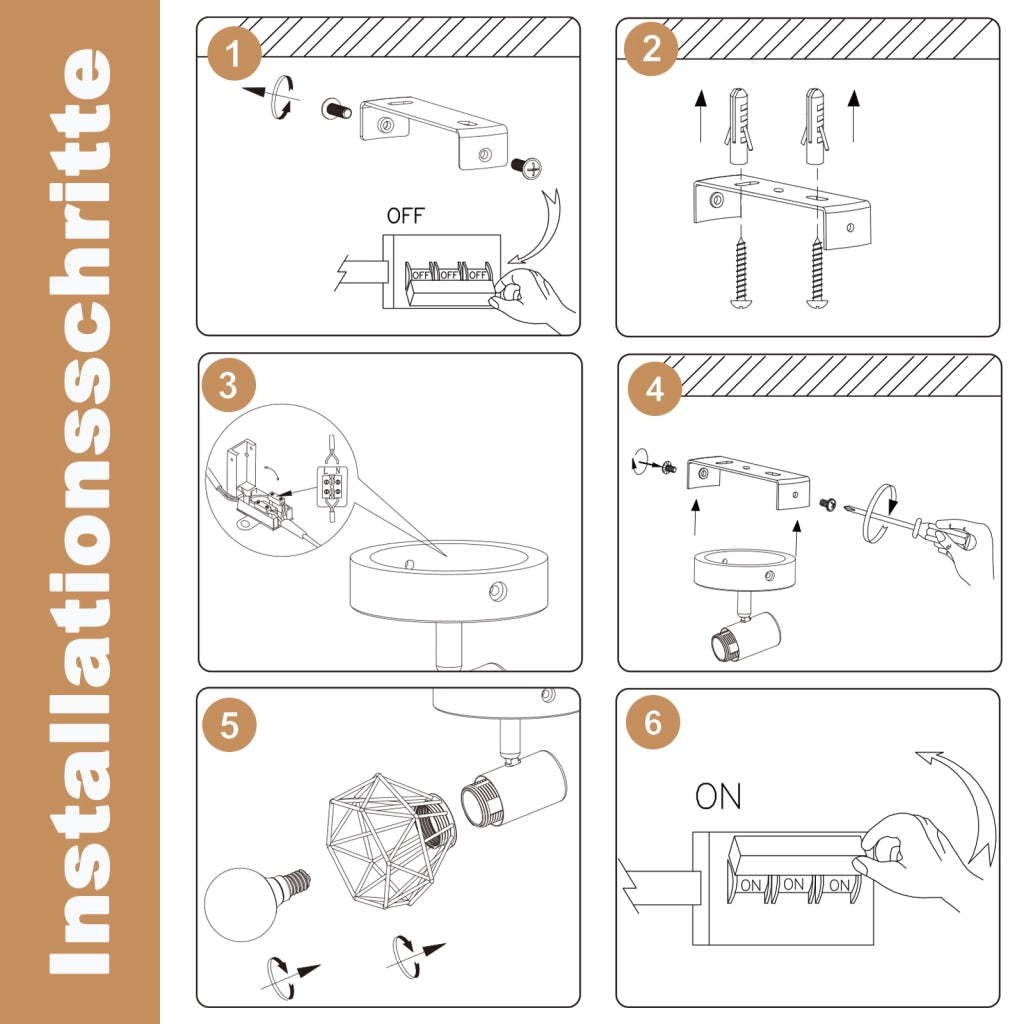 ZMH Faretto da soffitto 1 Luce Nero Legno E14 Vintage Industriale Orientabile 350¡ã per Cucina Camera Senza Lampadina