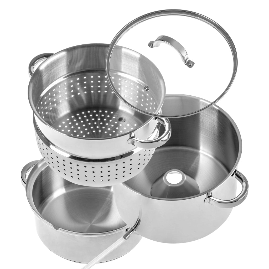 KADAX Spremiagrumi da 8 litri in acciaio inox, a vapore, a induzione e a gas, 3 in 1, grande