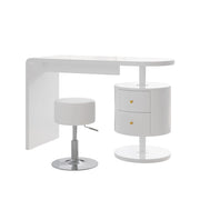 Vicco Tavolo da toeletta Bianco 120 cm con sgabello