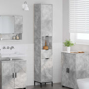 Mobile da Bagno con cassetto Grigio cemento 31,5 x 33 x 190 cm