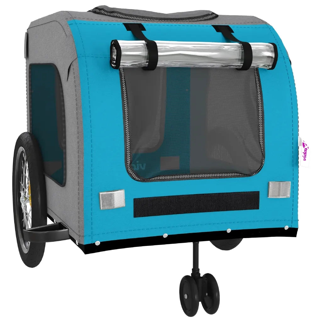 Rimorchio da Bici per Animali Blu e Grigio Oxford e Ferro 93862