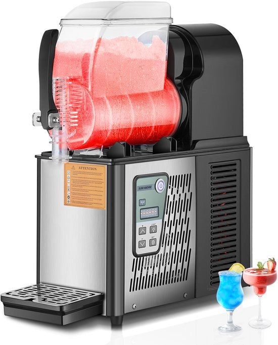 Slushmachine Singola con Tanca per Bevande Congelate, 16-Faccette Margarita Smoothie Machine per Casa, Feste, Ristoranti, Caffè e Bar