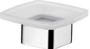 Contenitore di sapone per soffitta in vetro cristallo - chiusura in satinato cromato - accessorio per bagno