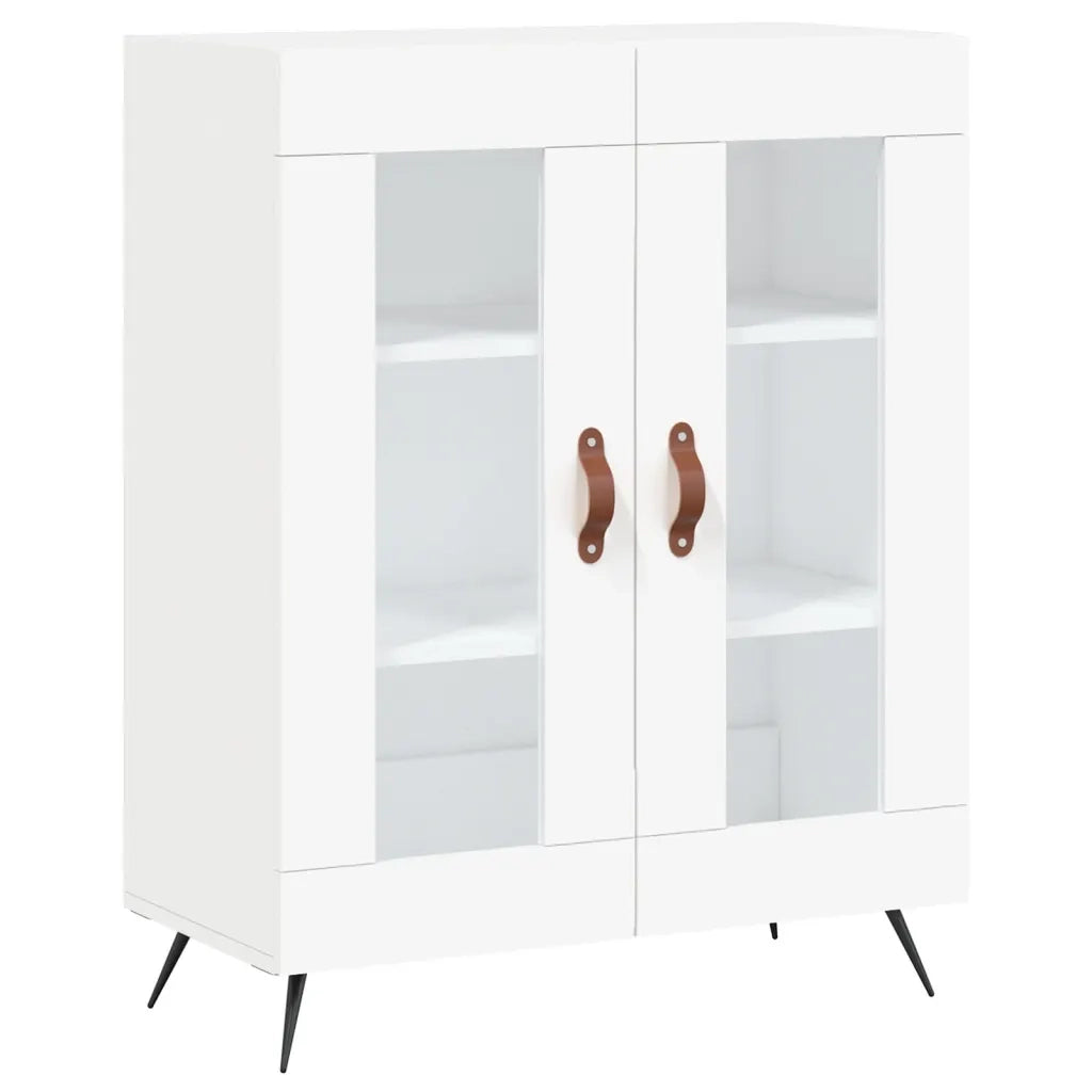 Credenza-Buffet-Armadio da cucina Bianca 69,5x34x180 cm in Legno Multistrato 508081