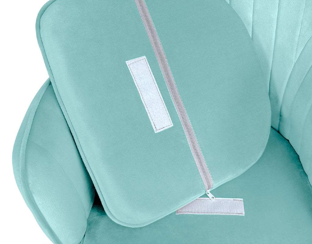 Sedia da pranzo in velluto verde tiffany poltroncina vintage - Celine - SDPL20CEPD