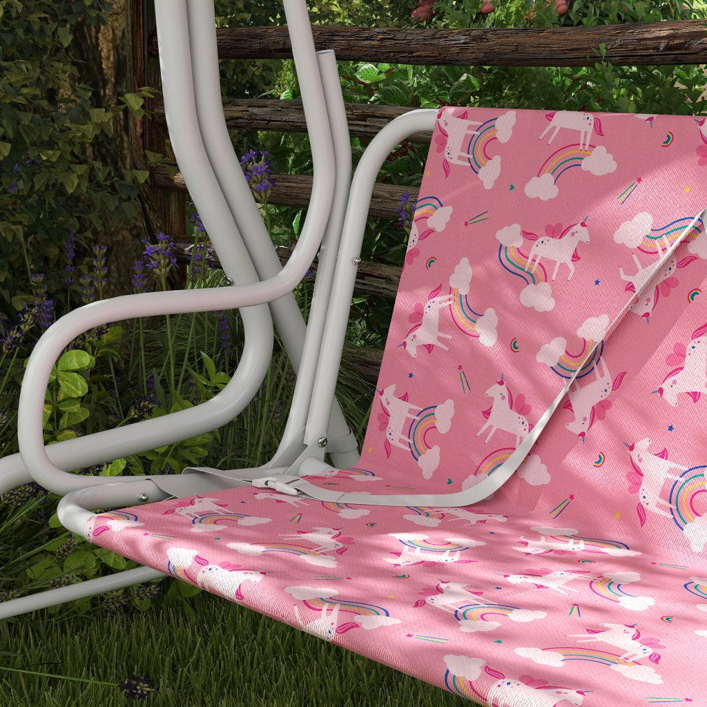 Dondolo per Bambini Altalena da Giardino 2 Posti 112x75x120 cm Rosa