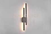 TAWA APPLIQUE DA ESTERNO FUSIONE ALLUMINIO ANTRACITE A LED 18W 1800lm, 3000K LUCE INDIRETTA H. 61,5CM IP54