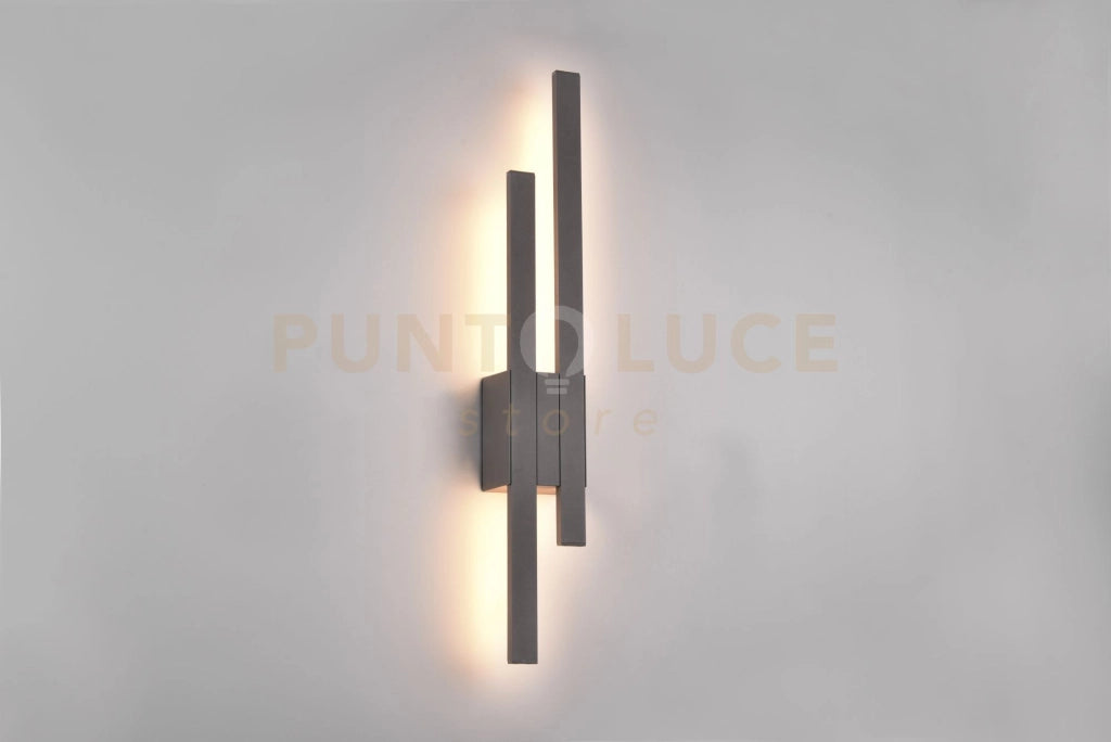 TAWA APPLIQUE DA ESTERNO FUSIONE ALLUMINIO ANTRACITE A LED 18W 1800lm, 3000K LUCE INDIRETTA H. 61,5CM IP54