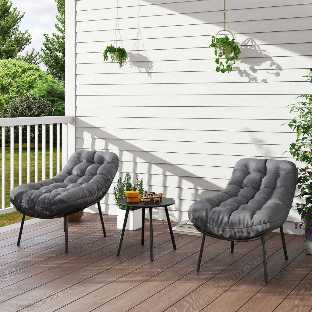 Set divano da giardino 2 posti in polyrattan ¨C Xylo ¨C con cuscini spessi 15 cm grigio