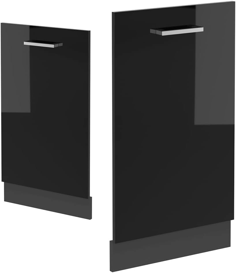 Pannello frontale della lavastoviglie R-Line, Nero lucido, 45 cm senza piano di lavoro