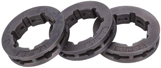 Tendine per Trapano 3/8 pollici 7 Denti - 3 Pezzi - Adatto per 030031/032/038/041/044/046/064066/MS361/MS362/MS440/MS441/MS460/MS660 - Codice di Ricambio 68210 - Alta Qualità - Lega - Denti a Sega