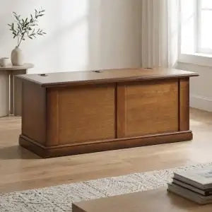 Cassapanca baule in legno arte povera noce Bassano