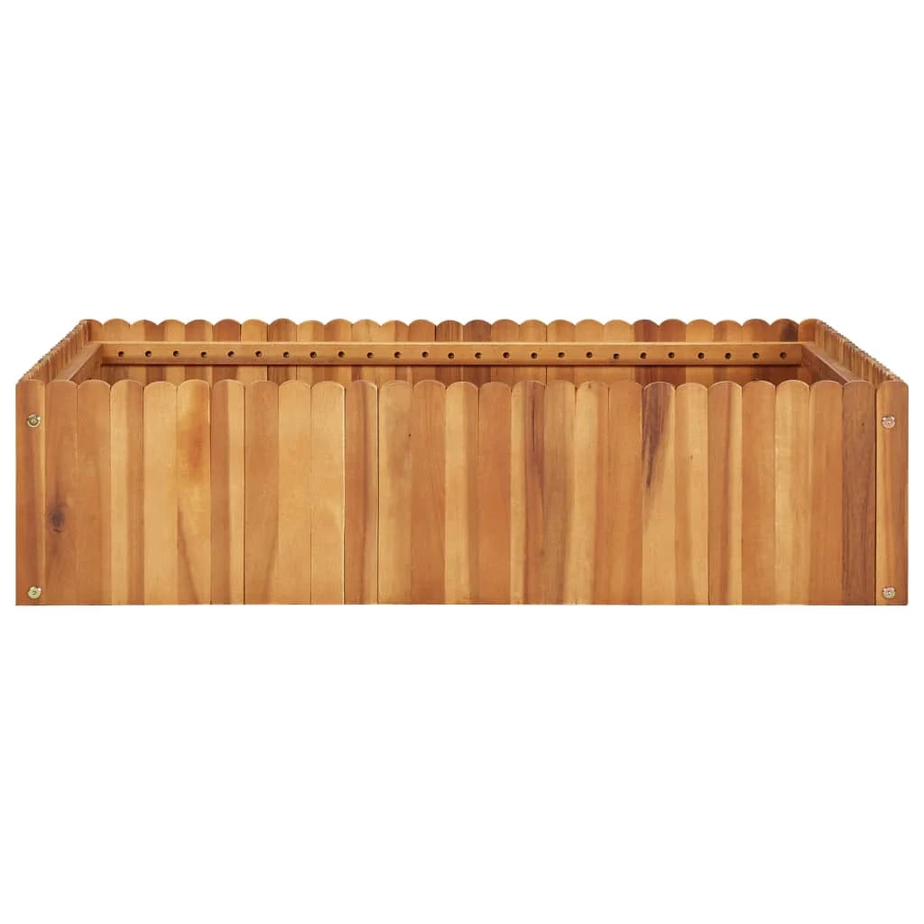 Fioriera rialzata per piante e fiori giardino 100 x 100 x 25 cm legno massello di acacia 02_0000968