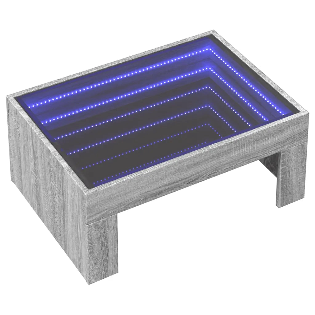 Tavolino da salotto | Tavolino da caff¨¨ | Tavolino da Soggiorno con LED Infinity Grigio Sonoma 70x50x30 cm