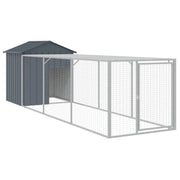 Recinto per pollaio con recinto per galline 117 x 405 x 123 cm in acciaio zincato antracite 02_0043947