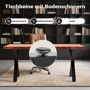 Base per tavolo 72x60 cm con gambe tavolo a forma di X colore nero