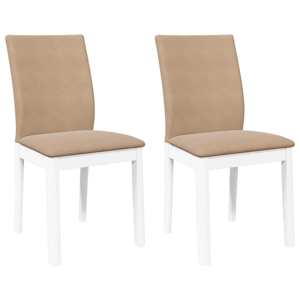 Sedie da Pranzo con Cuscini 2 pz Bianco Legno Massello di Hevea 4102452