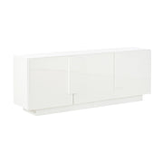 Credenza con 3 ante e 6 vani; ripiani regolabili - per soggiorno e sala da pranzo - 160×35×60 cm - bianco