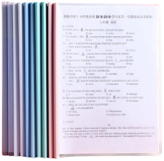 Documentario per A4 - Mappe per documenti - 10 fogli - Kunststof - Transparenza - Schiene di scorrimento - Materiale polypropileen - Dimensioni 31 x 22 cm