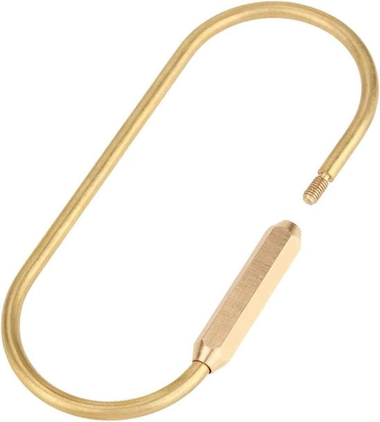 Clip per chiave a molla in ottone - Accessorio per attrezzi sostenibile - Clip per chiave portatile a forma ovale con anello.