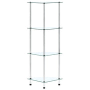 Scaffale a 4 Livelli Trasparente 30x30x100cm in Vetro Temperato CFW6436215