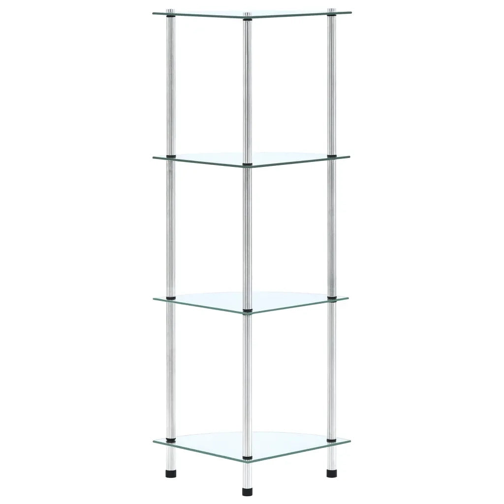 Scaffale a 4 Livelli Trasparente 30x30x100cm in Vetro Temperato CFW6436215