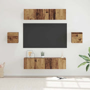 Set mobile TV 6 pz-Set di 6 Credenza per TV Legno vecchio Legno multistrato 940638