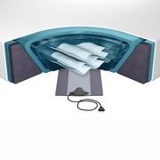 Set letto ad acqua con materasso 180 x 200 cm 2 scaldaletto coprimaterasso e struttura in schiuma