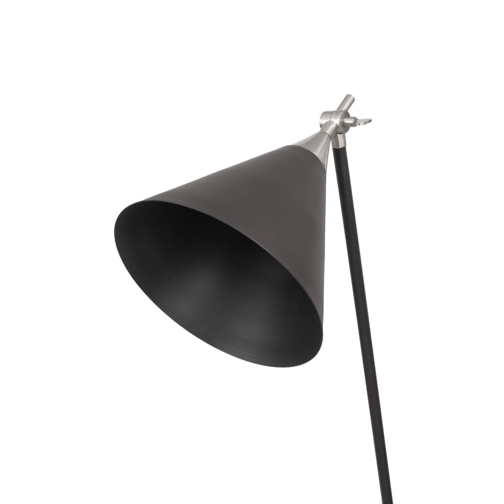Lampada da terra Celeste in metallo nero e argento