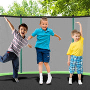TRAMPOLINO da esterno e interno 243,84 x 243,84 cm Verde con rete di sicurezza e scala