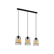 Lampadario Industrial Anwick 3 Luci Metallo Nero
