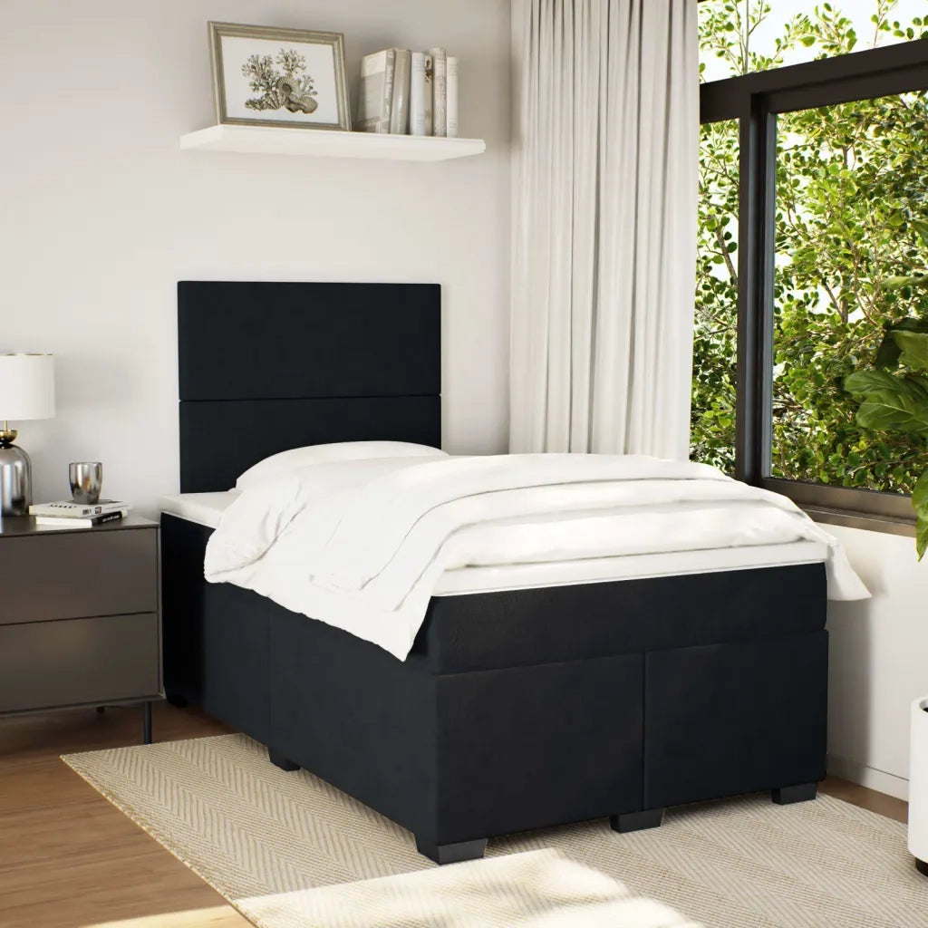 Giroletto a Molle con Materasso Nero 120x190 cm in Velluto 3293154