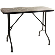 Tavolo rettangolare in metallo nero 100x47x75h