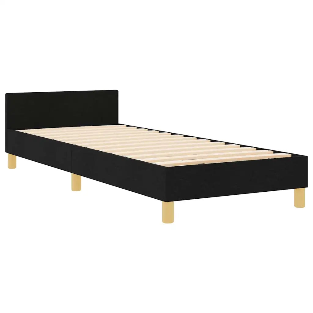 Struttura del letto con testiera-Giroletto Nero 80 x 200 cm Tessuto 230919