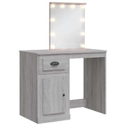 Toeletta | Tavolo da Trucco con Luci LED Grigio Sonoma 90x42x132,5 cm