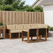 Set di divani da esterno 7 pz Naturale e Beige 3382009