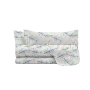Set Lenzuola Karma Matrimoniale Sopra Sotto e Federe in Poliestere Bouquet Blu