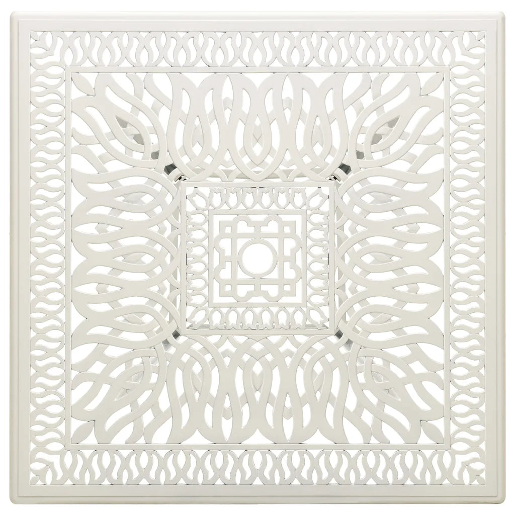 Tavolo da Giardino Bianco 90x90x73 cm in Alluminio Pressofuso cod mxl 34272