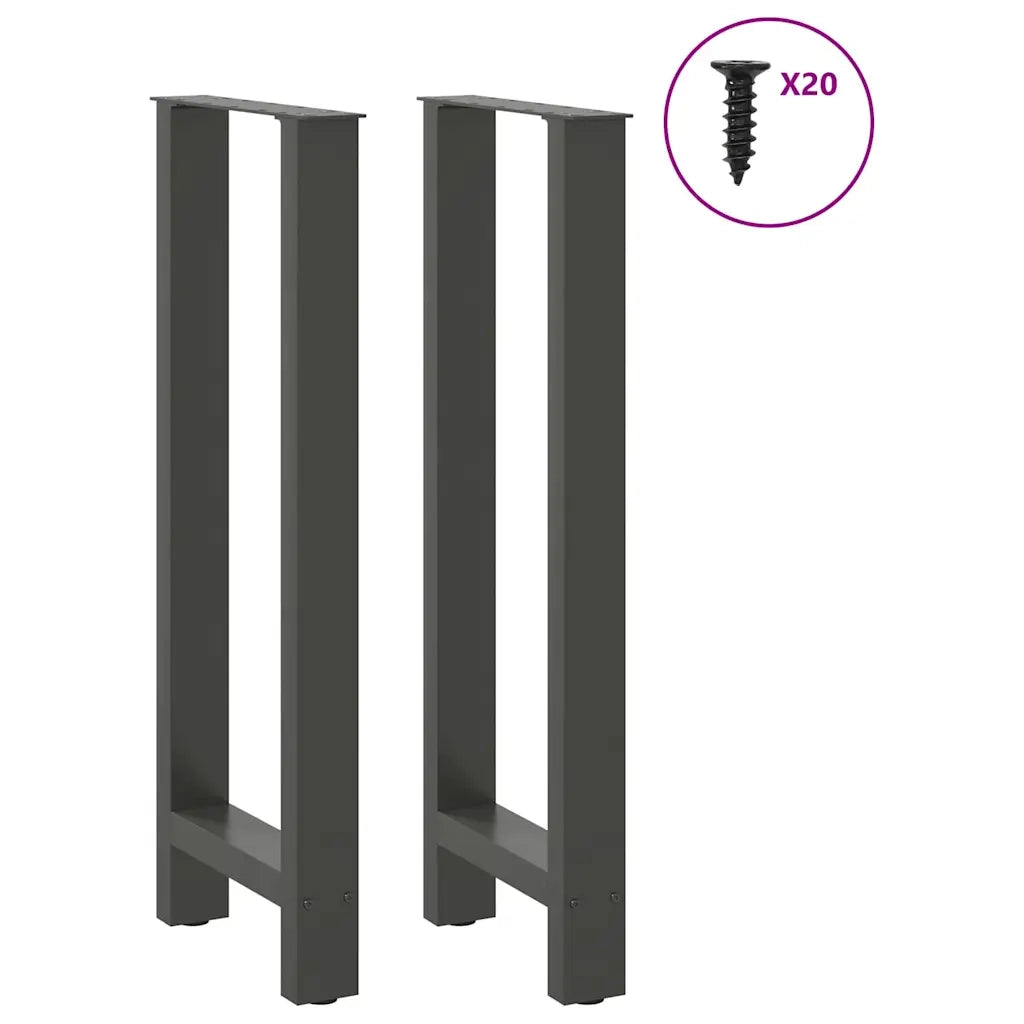 vidaXL Gambe per tavolo da bar antracite 2 pz 40x(100-101) cm in acciaio