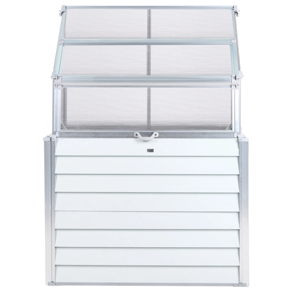 Serra in alluminio per balconi letto da giardino rialzato pannelli protetti dai raggi UV bianco sporco