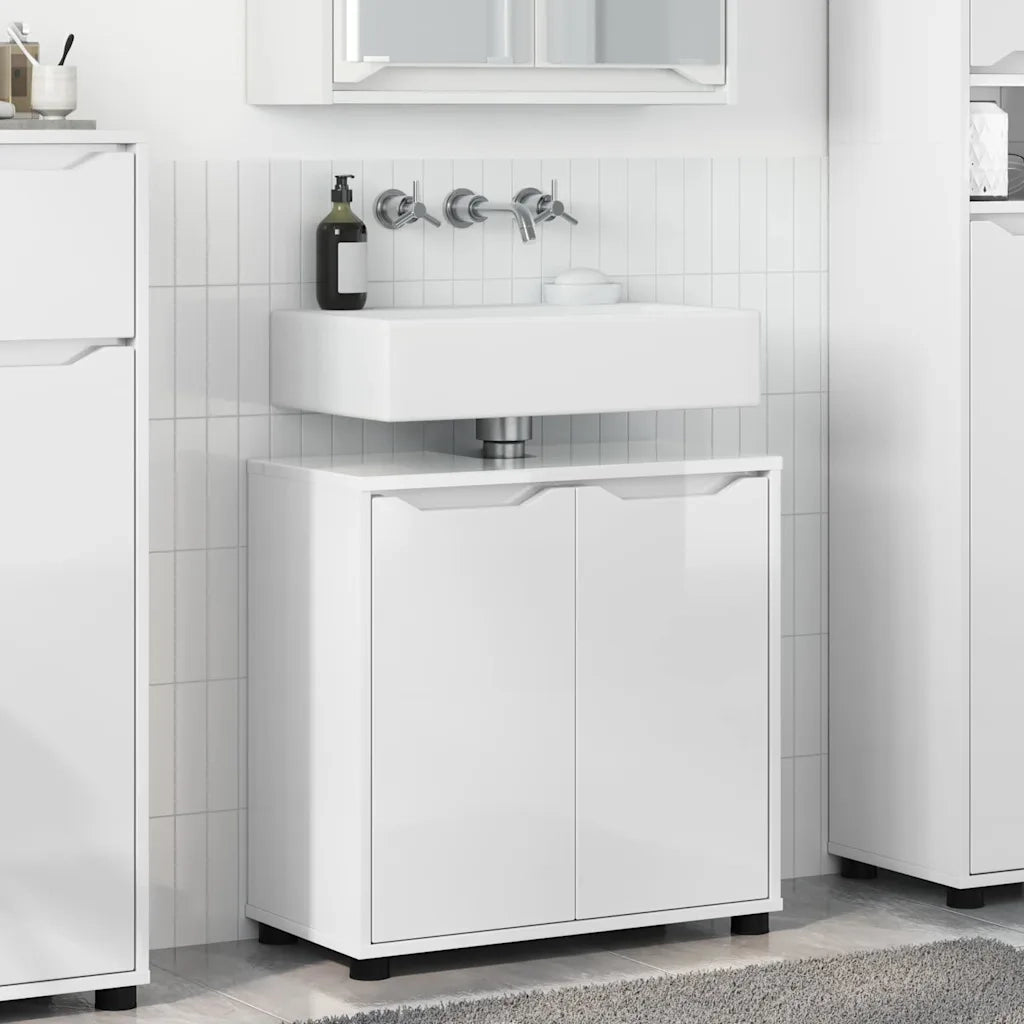 Mobile per Lavabo | Armadio Lavabo da bagno Bianco Lucido 60 x 30 x 60 cm