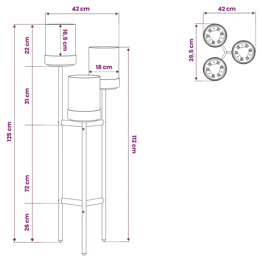 Supporto per Fiori Bianco 42 x 39,5 x 125 cm 42033403