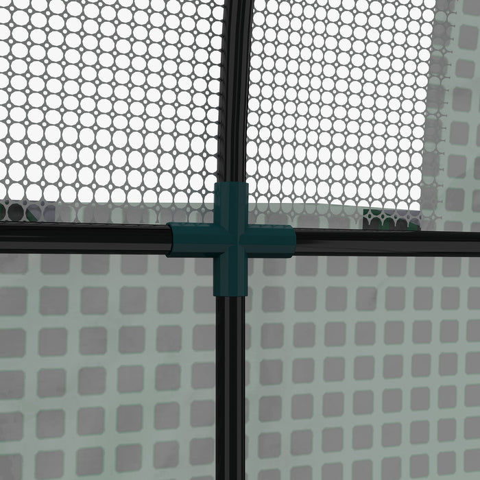 Serra a Tunnel per Orto con Porte Avvolgibili e Finestre 1,8x1,8x2m in Acciaio e PE Anti UV  Verde